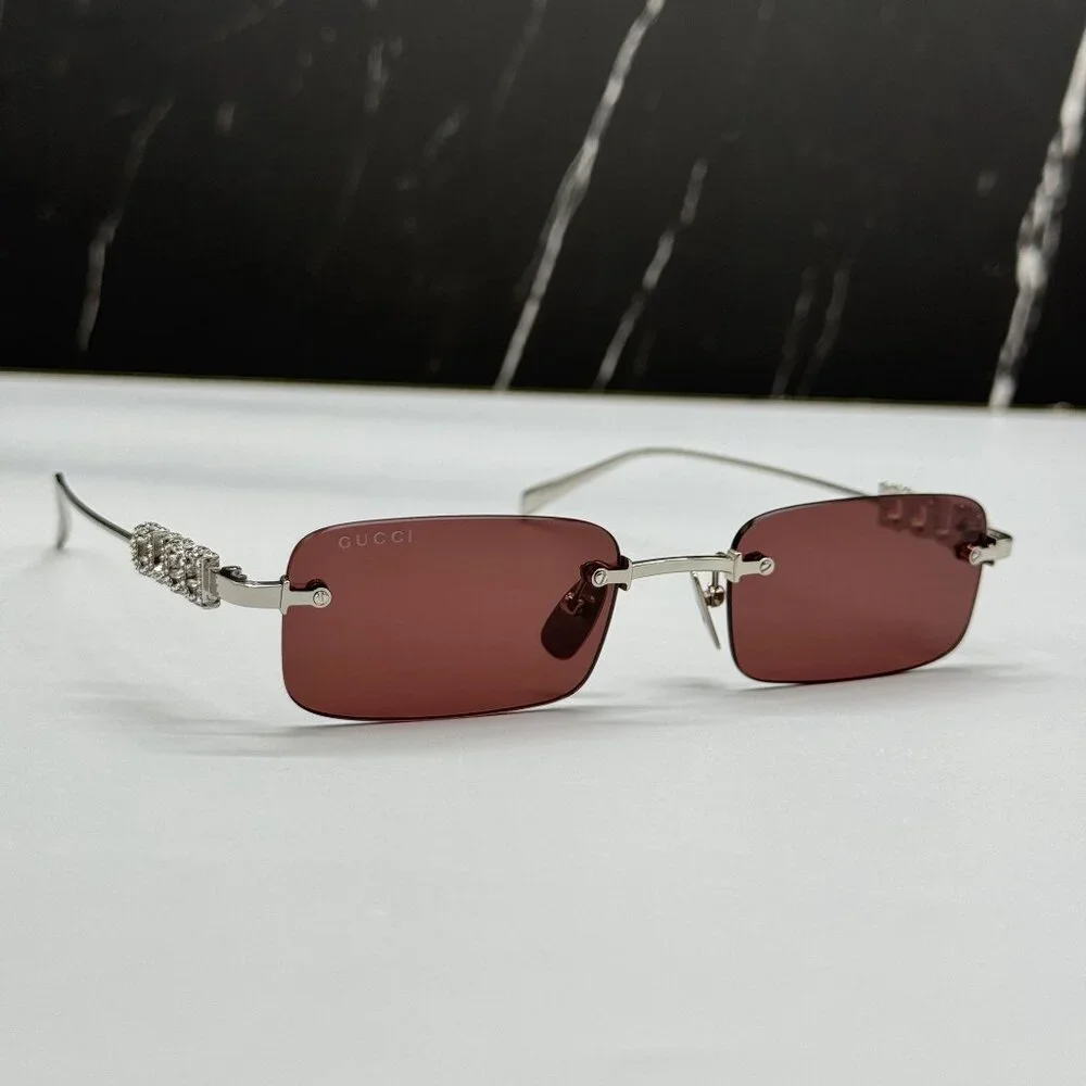 NEW GUCCI SUNGLASSES SILVER UNISEX EYEWEAR GUCCI GG1808S 004